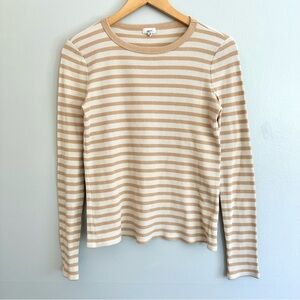 Aerie Beige/orange and White Top